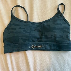Blue camo alphalete surface bra